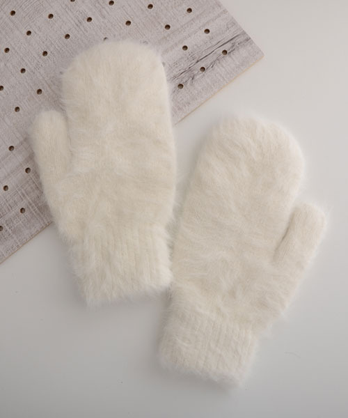 miu miu ファー ムートン ホワイト ウール カシミア 手袋 ミトンタイプ miu miu ファー ムートン ホワイト ウール カシミア 手袋 ミトンタイプ