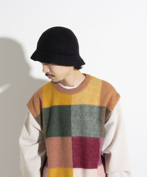 GLOSTER（グロスター）の「【GLOSTER/グロスター】クロシェかぎ編み クロシェハット ニットハット バケット（ハット・メンズ・アイボリー/ブラック・FREE）」の17枚目の写真