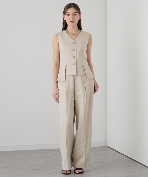 ANAYI(アナイ)の「ラミーストレッチペプラムジレ〈セットアップ対応商品〉(その他アウター・レディース・ブラック/ベージュ/オフホワイト・38)」の14枚目の写真