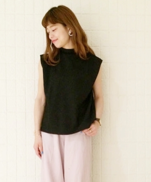 Kastane（カスタネ）の「【Kastane】ノースリーブハイネックプルオーバー（タンクトップ・レディース・ブラック系その他/オフホワイト/ホワイト系その他/ブラック・FREE）」の4枚目の写真