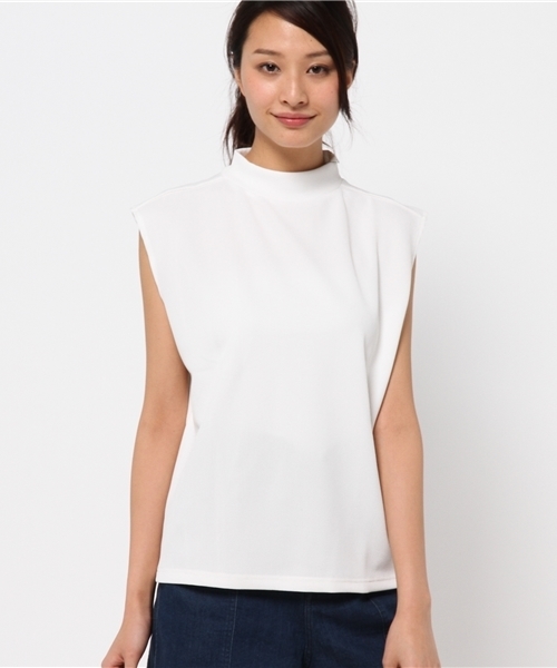 Kastane（カスタネ）の「【Kastane】ノースリーブハイネックプルオーバー（タンクトップ・レディース・ブラック系その他/オフホワイト/ホワイト系その他/ブラック・FREE）」の2枚目の写真