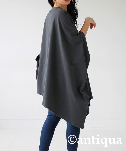 antiqua(アンティカ)の「綿100%アシンメトリートップス(Tシャツ/カットソー・レディース・ダークグレー/ブラック/オフホワイト・FREE)」の21枚目の写真