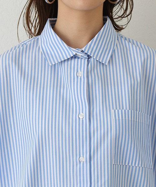 COLONY 2139（コロニートゥーワンスリーナイン）の「WEB/一部店舗限定　TCブロードビッグストライプシャツ（シャツ/ブラウス・レディース・グリーン/サックスブルー/ネイビー・FREE）」の12枚目の写真