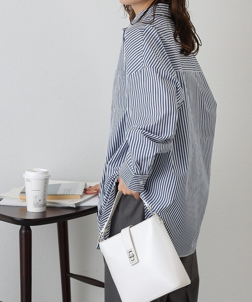 COLONY 2139（コロニートゥーワンスリーナイン）の「WEB/一部店舗限定　TCブロードビッグストライプシャツ（シャツ/ブラウス・レディース・グリーン/サックスブルー/ネイビー・FREE）」の16枚目の写真