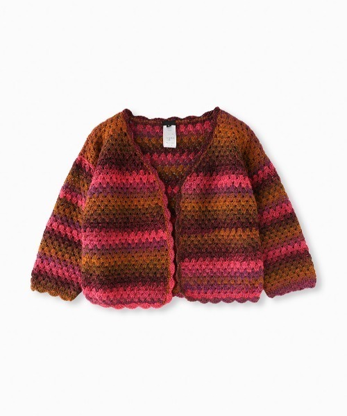 ANNA SUI(アナスイ)の「OMBRE HAND CROCHET CARDIGAN(カーディガン/ボレロ・レディース・モスグリーン/ワインレッド・S/M)」の2枚目の写真