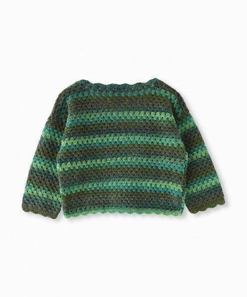 ANNA SUI(アナスイ)の「OMBRE HAND CROCHET CARDIGAN(カーディガン/ボレロ・レディース・モスグリーン/ワインレッド・S/M)」の4枚目の写真