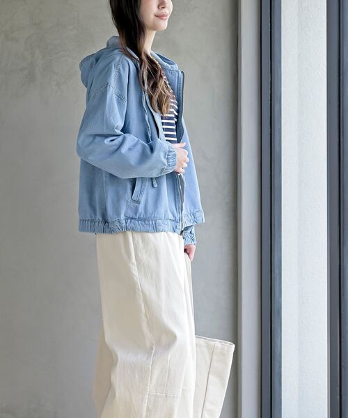 rps（アールピーエス）の「フード付きデニムジャケット（デニムジャケット・レディース・ネイビー/ブルー/アイボリー/ブラック・フリー）」の14枚目の写真