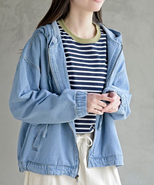 rps（アールピーエス）の「フード付きデニムジャケット（デニムジャケット・レディース・ネイビー/ブルー/アイボリー/ブラック・フリー）」の17枚目の写真