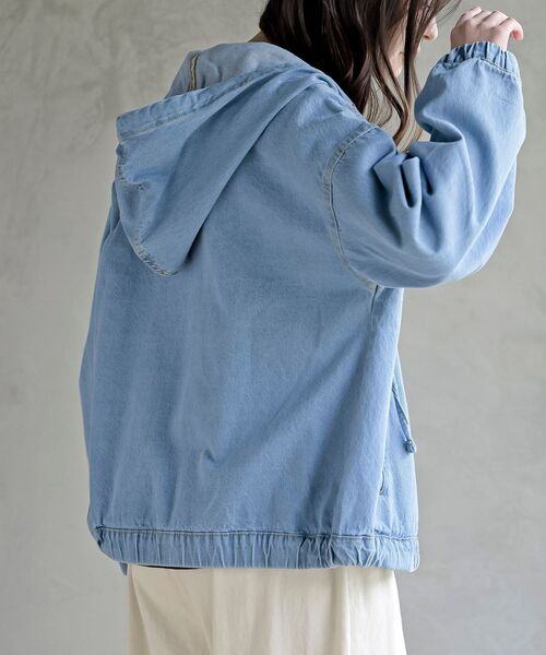 rps（アールピーエス）の「フード付きデニムジャケット（デニムジャケット・レディース・ネイビー/ブルー/アイボリー/ブラック・フリー）」の18枚目の写真