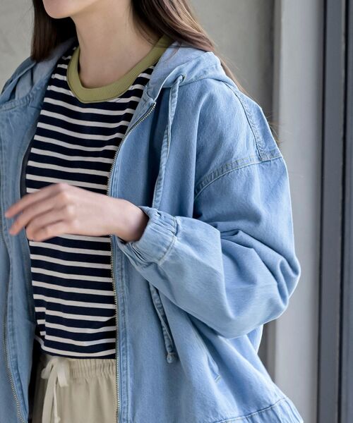 rps（アールピーエス）の「フード付きデニムジャケット（デニムジャケット・レディース・ネイビー/ブルー/アイボリー/ブラック・フリー）」の19枚目の写真