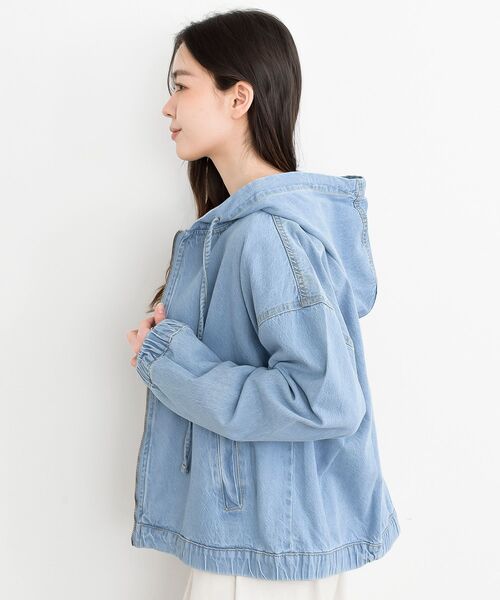 rps（アールピーエス）の「フード付きデニムジャケット（デニムジャケット・レディース・ネイビー/ブルー/アイボリー/ブラック・フリー）」の20枚目の写真