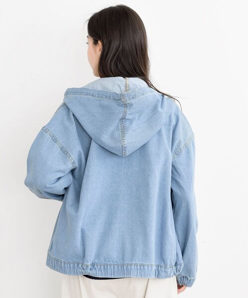 rps（アールピーエス）の「フード付きデニムジャケット（デニムジャケット・レディース・ネイビー/ブルー/アイボリー/ブラック・フリー）」の21枚目の写真