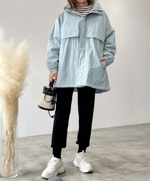 STYLEBLOCK（スタイルブロック）の「ワッシャ―タフタ中綿コート（ダウンジャケット/コート・レディース・ブルー/ブラック/アイボリー/カーキ・FREE）」の10枚目の写真