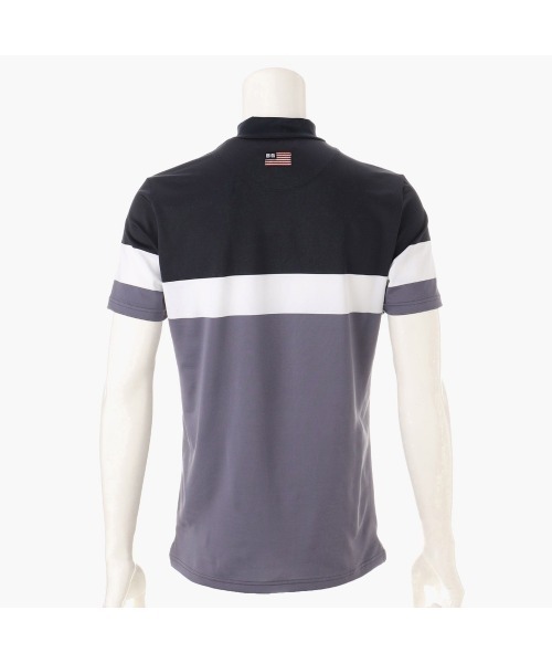 BRIEFING（ブリーフィング）の「【ブリーフィングゴルフ】MENS PANEL STRIPE HIGH NECK（ポロシャツ・メンズ・ブラック/ネイビー・M/L/XL）」の3枚目の写真