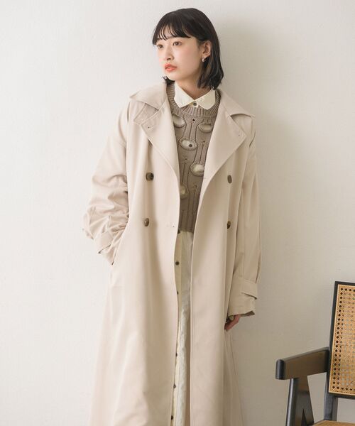 RETRO GIRL(レトロガール)の「スタンド2WAYトレンチコート(トレンチコート・レディース・ライトベージュ/ナチュラル・FREE)」の3枚目の写真