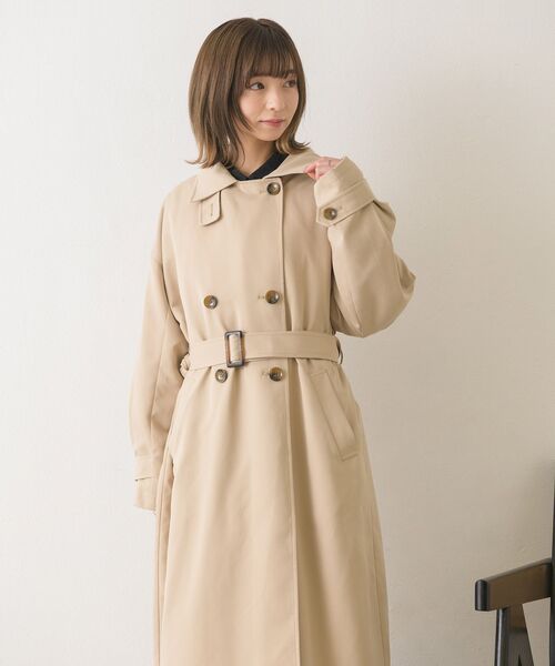 RETRO GIRL(レトロガール)の「スタンド2WAYトレンチコート(トレンチコート・レディース・ライトベージュ/ナチュラル・FREE)」の4枚目の写真