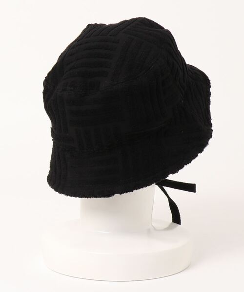 override ニット　バケット　ハット　黒 OVERRIDE RANDOM PILE BUCKET | 60cm(60) BLACK (01) | OVERRIDE