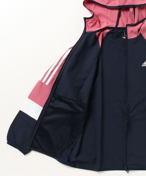 adidas(アディダス)の「アディダス adidas ルーズフィット_フード付きクロスジャケット(その他アウター・レディース・ブラック×ホワイト/ホワイト/ネイビー・L/XL/S/M)」の6枚目の写真