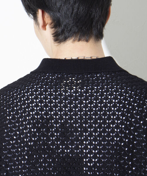 GLOSTER（グロスター）の「【GLOSTER/グロスター】透かし編みニットポロ クロシェ編み ポロ ニットポロ ポロシャツ（ポロシャツ・メンズ・ブラック/ライトグリーン/キャメル・M/L）」の19枚目の写真