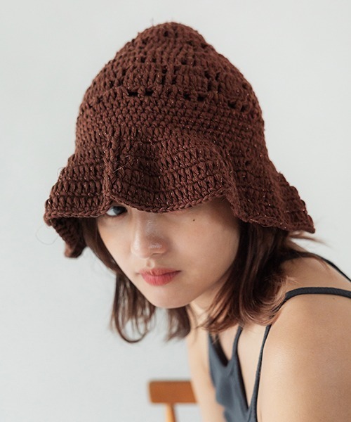 CONTROL FREAK / CTFK（コントロールフリーク）の「CONTROL FREAK(コントロールフリーク)クロシェニット帽（ニットキャップ/ビーニー・レディース・ベージュ/ブラウン/グリーン・FREE）」の12枚目の写真
