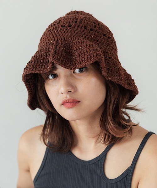 CONTROL FREAK / CTFK（コントロールフリーク）の「CONTROL FREAK(コントロールフリーク)クロシェニット帽（ニットキャップ/ビーニー・レディース・ベージュ/ブラウン/グリーン・FREE）」の7枚目の写真