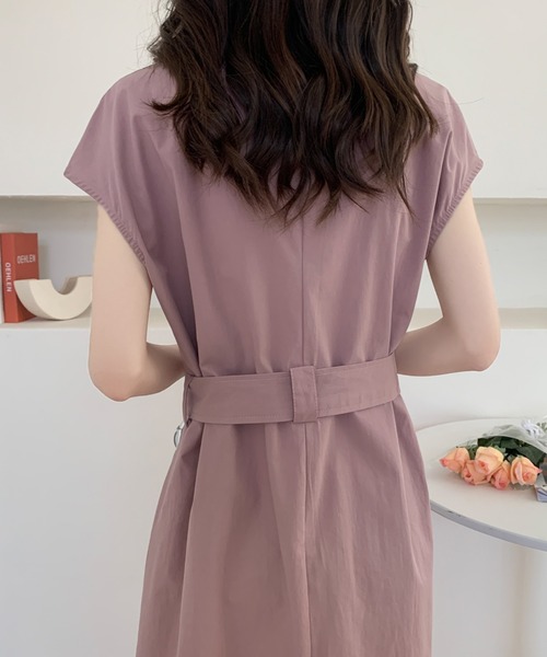 ABITOKYO(アビトーキョー)の「ウエストマークフレンチスリーブワンピース(ワンピース・レディース・ベージュ/ネイビー/ピンク/ブルー・FREE)」の16枚目の写真