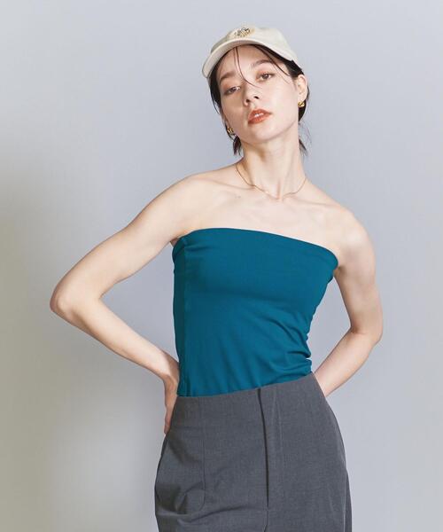 BEAUTY&YOUTH UNITED ARROWS（ビューティーアンドユースユナイテッドアローズ）の「コットンブレンド 天竺 ブラカップ ビスチェ（チューブトップ・レディース・ブラック/ターコイズブルー/オリーブ/その他7・FREE）」の3枚目の写真