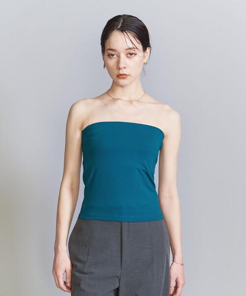 BEAUTY&YOUTH UNITED ARROWS（ビューティーアンドユースユナイテッドアローズ）の「コットンブレンド 天竺 ブラカップ ビスチェ（チューブトップ・レディース・ブラック/ターコイズブルー/オリーブ/その他7・FREE）」の5枚目の写真