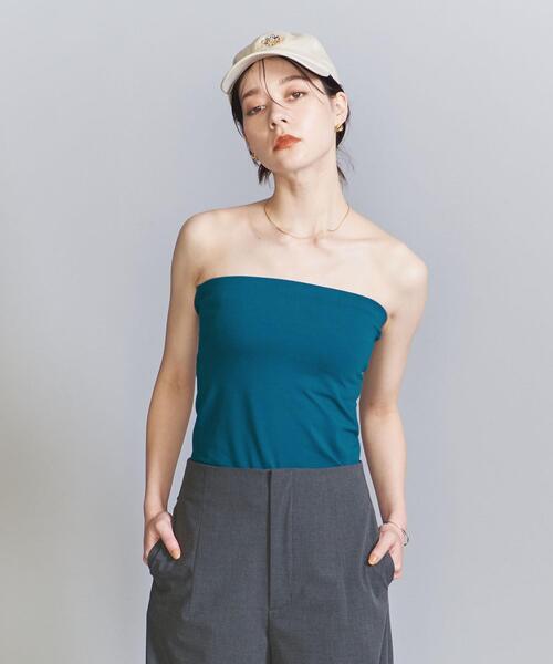 BEAUTY&YOUTH UNITED ARROWS（ビューティーアンドユースユナイテッドアローズ）の「コットンブレンド 天竺 ブラカップ ビスチェ（チューブトップ・レディース・ブラック/ターコイズブルー/オリーブ/その他7・FREE）」の8枚目の写真