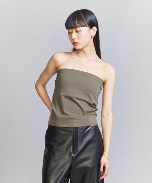 BEAUTY&YOUTH UNITED ARROWS（ビューティーアンドユースユナイテッドアローズ）の「コットンブレンド 天竺 ブラカップ ビスチェ（チューブトップ・レディース・ブラック/ターコイズブルー/オリーブ/その他7・FREE）」の15枚目の写真