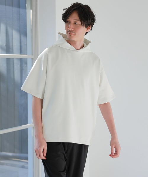 GLOBAL WORK(グローバルワーク)の「ライトクッションCOOLパーカー/半袖/163731(パーカー・メンズ・ライトグレー/ホワイト系その他2/グリーン・MEDIUM/SMALL/X-LARGE/LARGE)」の8枚目の写真