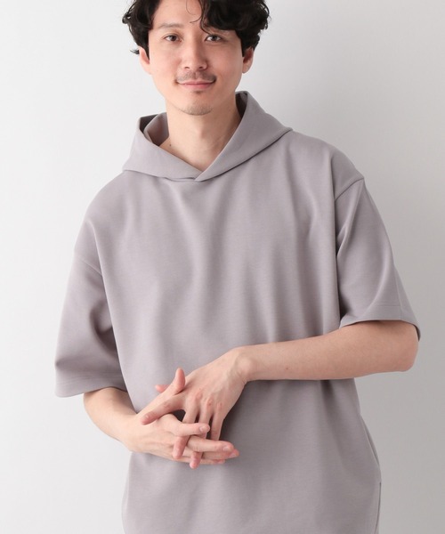 GLOBAL WORK(グローバルワーク)の「ライトクッションCOOLパーカー/半袖/163731(パーカー・メンズ・ライトグレー/ホワイト系その他2/グリーン・MEDIUM/SMALL/X-LARGE/LARGE)」の14枚目の写真