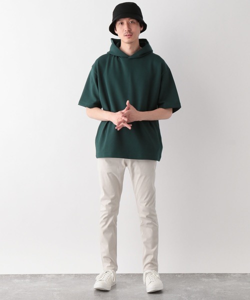 GLOBAL WORK(グローバルワーク)の「ライトクッションCOOLパーカー/半袖/163731(パーカー・メンズ・ライトグレー/ホワイト系その他2/グリーン・MEDIUM/SMALL/X-LARGE/LARGE)」の15枚目の写真