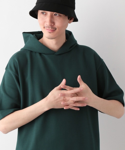 GLOBAL WORK(グローバルワーク)の「ライトクッションCOOLパーカー/半袖/163731(パーカー・メンズ・ライトグレー/ホワイト系その他2/グリーン・MEDIUM/SMALL/X-LARGE/LARGE)」の16枚目の写真