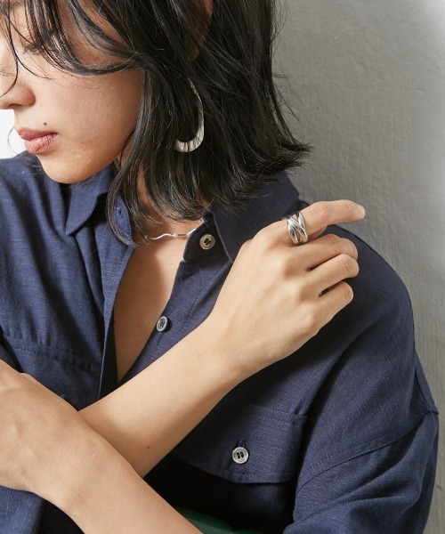 CHIC STYLE(シックスタイル)の「<大きいサイズ>レーヨン麻チュニックシャツ シックスタイル(シャツ/ブラウス・レディース・モカ/グリーン/ネイビー・LL/L/3L/4L/5L)」の14枚目の写真