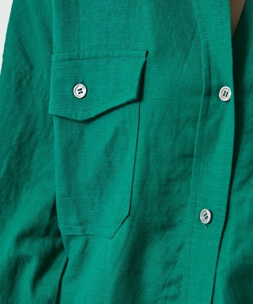 CHIC STYLE(シックスタイル)の「<大きいサイズ>レーヨン麻チュニックシャツ シックスタイル(シャツ/ブラウス・レディース・モカ/グリーン/ネイビー・LL/L/3L/4L/5L)」の17枚目の写真