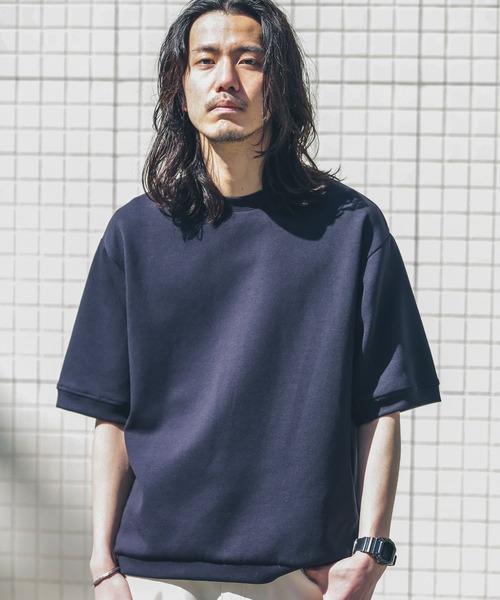 URBAN RESEARCH Sonny Label（アーバンリサーチサニーレーベル）の「シルキーダンボールニットTシャツ（Tシャツ/カットソー・メンズ・グリーン/ネイビー/チャコールグレー/ブルー/オフホワイト/ベージュ系その他・LARGE/MEDIUM）」の5枚目の写真