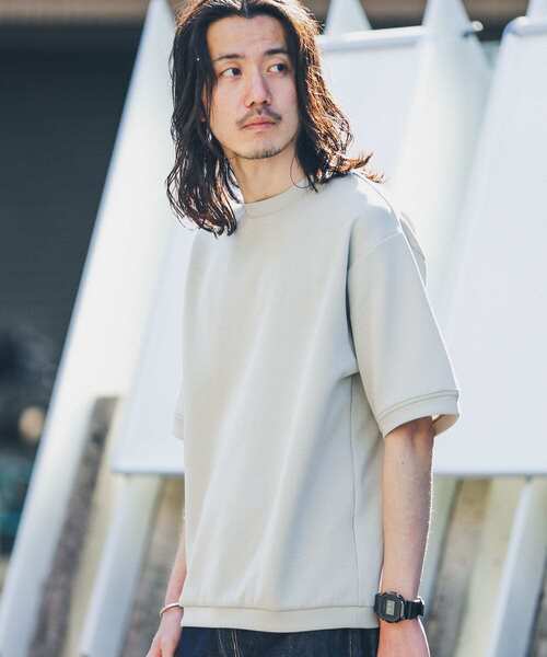 URBAN RESEARCH Sonny Label（アーバンリサーチサニーレーベル）の「シルキーダンボールニットTシャツ（Tシャツ/カットソー・メンズ・グリーン/ネイビー/チャコールグレー/ブルー/オフホワイト/ベージュ系その他・LARGE/MEDIUM）」の4枚目の写真