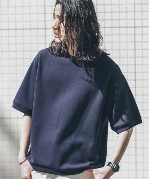 URBAN RESEARCH Sonny Label（アーバンリサーチサニーレーベル）の「シルキーダンボールニットTシャツ（Tシャツ/カットソー・メンズ・グリーン/ネイビー/チャコールグレー/ブルー/オフホワイト/ベージュ系その他・LARGE/MEDIUM）」の11枚目の写真