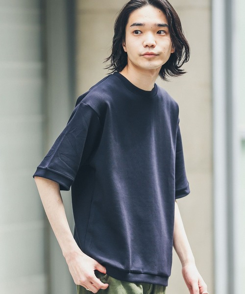 URBAN RESEARCH Sonny Label（アーバンリサーチサニーレーベル）の「シルキーダンボールニットTシャツ（Tシャツ/カットソー・メンズ・グリーン/ネイビー/チャコールグレー/ブルー/オフホワイト/ベージュ系その他・LARGE/MEDIUM）」の14枚目の写真