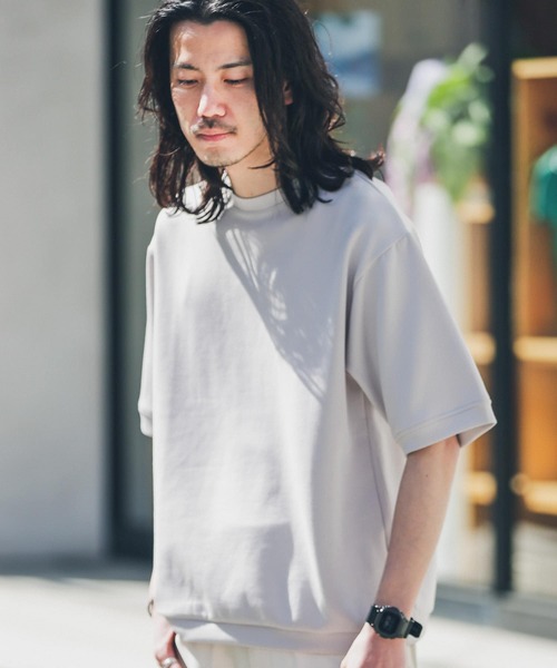 URBAN RESEARCH Sonny Label（アーバンリサーチサニーレーベル）の「シルキーダンボールニットTシャツ（Tシャツ/カットソー・メンズ・グリーン/ネイビー/チャコールグレー/ブルー/オフホワイト/ベージュ系その他・LARGE/MEDIUM）」の19枚目の写真