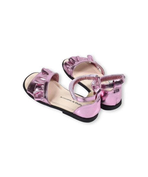 BeBe（ベベ）の「BeBe/メタリックフリルサンダル(15~21cm)（サンダル・キッズ・ピンク/グレー・19/16/18/21/15 /20/17）」の4枚目の写真