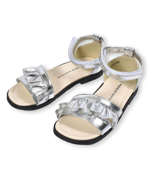 BeBe（ベベ）の「BeBe/メタリックフリルサンダル(15~21cm)（サンダル・キッズ・ピンク/グレー・19/16/18/21/15 /20/17）」の9枚目の写真