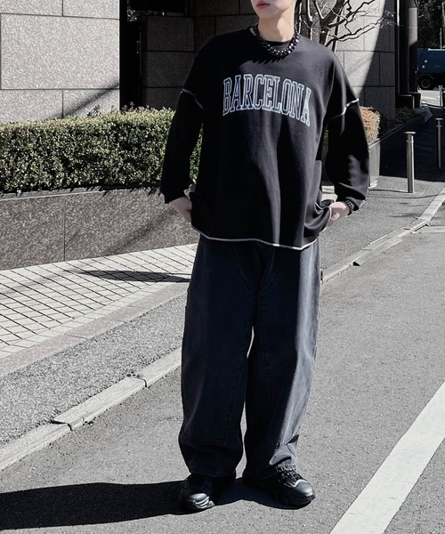 Figments（フィグメンツ）の「BARCELONAロンT（Tシャツ/カットソー・レディース・ダークグレー/ブラック・FREE）」の16枚目の写真