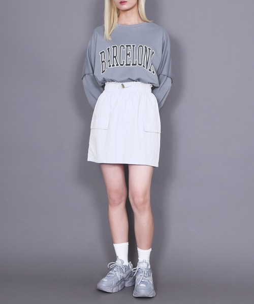 Figments（フィグメンツ）の「BARCELONAロンT（Tシャツ/カットソー・レディース・ダークグレー/ブラック・FREE）」の4枚目の写真