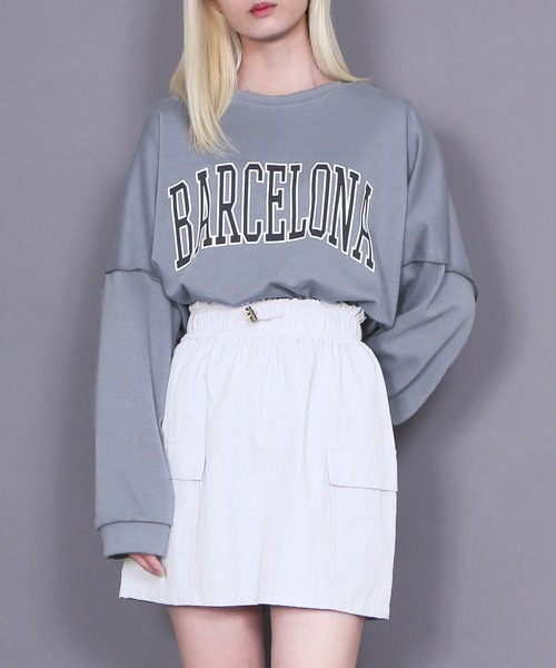 Figments（フィグメンツ）の「BARCELONAロンT（Tシャツ/カットソー・レディース・ダークグレー/ブラック・FREE）」の3枚目の写真