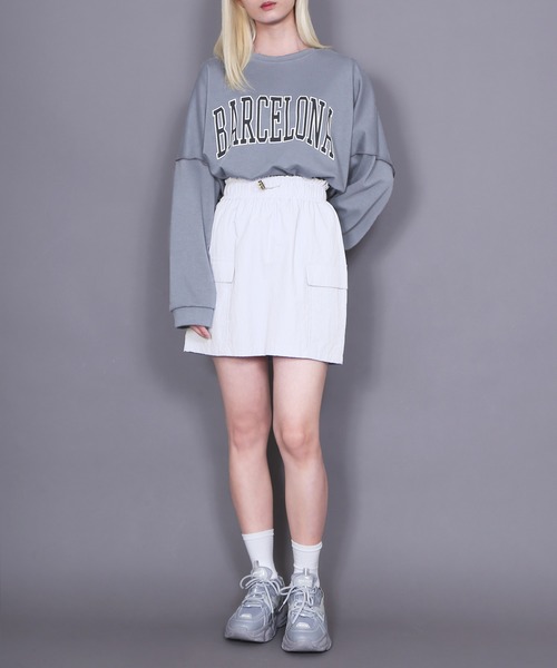 Figments（フィグメンツ）の「BARCELONAロンT（Tシャツ/カットソー・レディース・ダークグレー/ブラック・FREE）」の5枚目の写真