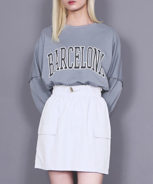 Figments（フィグメンツ）の「BARCELONAロンT（Tシャツ/カットソー・レディース・ダークグレー/ブラック・FREE）」の10枚目の写真