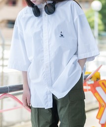 Red Cap Girl | 【a-r】〔Red Cap Girl/レッドキャップガール〕ブロード ワンポイント刺繍 オーバーサイズ 半袖BDシャツ(シャツ/ブラウス)