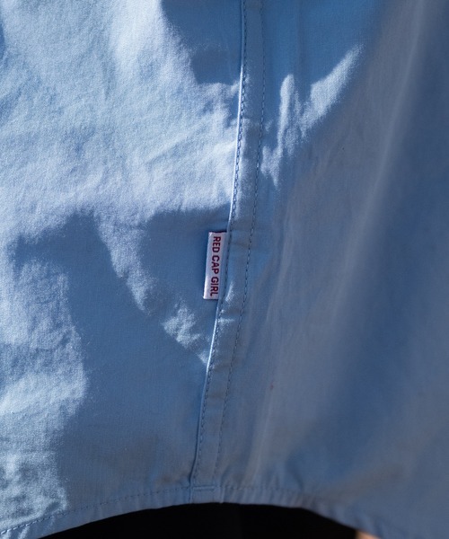 Red Cap Girl（レッドキャプガール）の「【a-r】〔Red Cap Girl/レッドキャップガール〕ブロード ワンポイント刺繍 オーバーサイズ 半袖BDシャツ（シャツ/ブラウス・メンズ・その他/サックスブルー/ブルー系その他/ホワイト/ブルー系その他2/ネイビー/ブラック・LARGE/MEDIUM）」の14枚目の写真